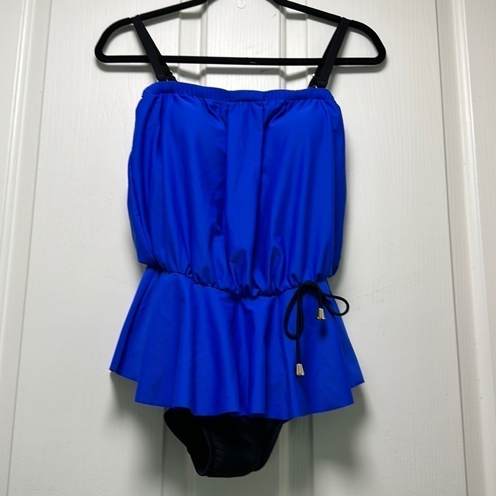 NWOT MAXINE OF HOLLYWOOD Royal and Black One Piece Sz 8
